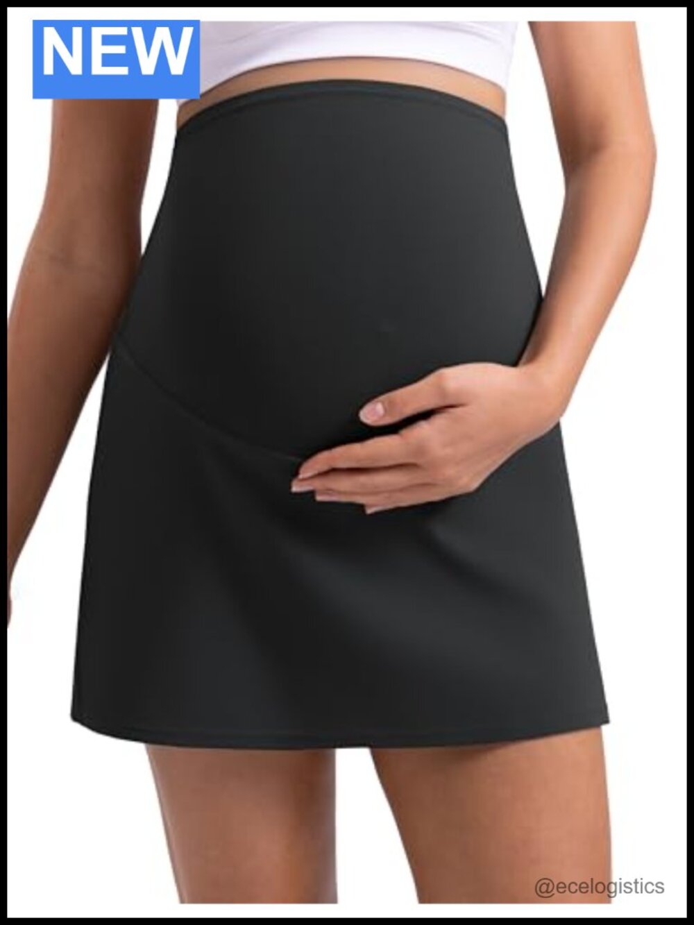 Maternity A-Line Tennis Golf Skirt with Built-In Shorts Pocket